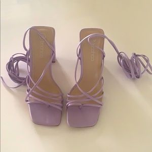 Strappy Ankle Tie Block Heels